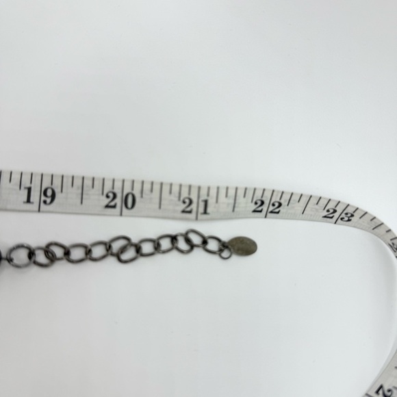 Vintage Cg Signed Gemstone Silver Tone Chain Chunky Statement Necklace - Picture 8 of 8